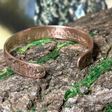 Grizzly Bear in the Mountains copper cuff bracelet