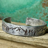 Men’s 10th Anniversary Mountain Cuff - Garden’s Gate Jewelry