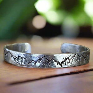 Mountain Bracelet  handmade from solid sterling silver