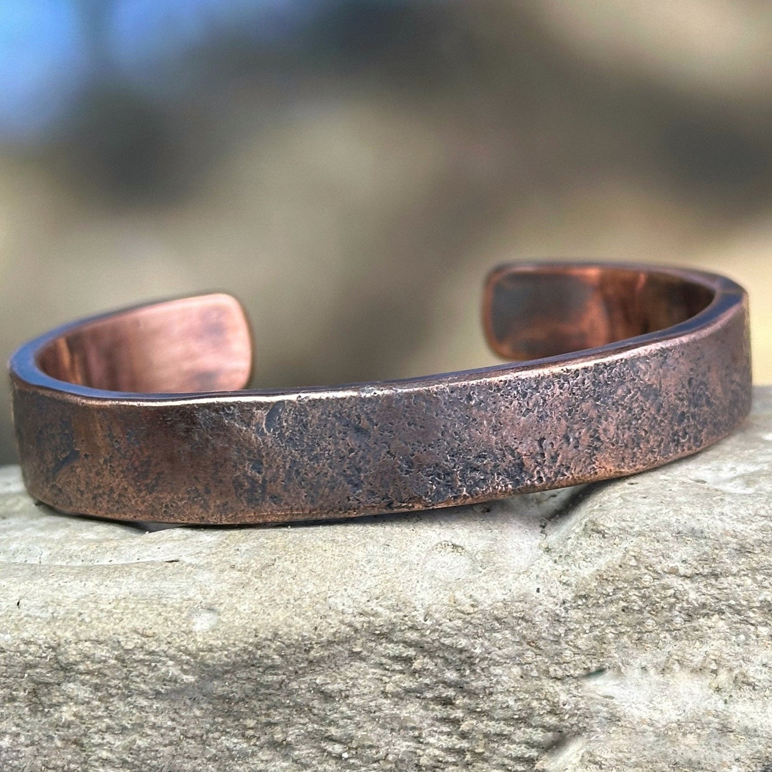 Rugged Handmade Copper Cuff Bracelet – Unique Masculine Gift - Garden’s Gate Jewelry