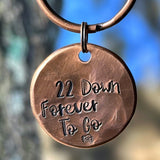 22nd Anniversary Copper Gift, Custom Keychain - Garden’s Gate Jewelry