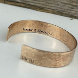 8th Anniversary Bronze Cuff Bracelet - Garden’s Gate Jewelry