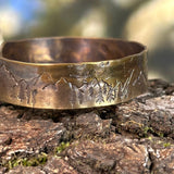 Mountains and Trees Bronze Cuff Bracelet, Personalized Bracelet - Garden’s Gate Jewelry