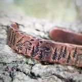 Mountains and Trees Copper Cuff Bracelet - Garden’s Gate Jewelry