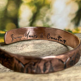 Mountains and Trees Copper Cuff Bracelet, Personalized Bracelet - Garden’s Gate Jewelry