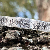 Mountains and Trees Sterling Silver Cuff Bracelet - Garden’s Gate Jewelry