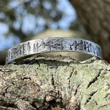 Mountains and Trees Sterling Silver Cuff Bracelet - Garden’s Gate Jewelry