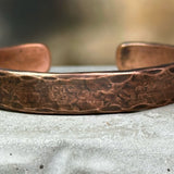 Solid Copper Handmade Cuff Bracelet - Personalized Cross Design - Garden’s Gate Jewelry