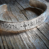 Sterling Silver Custom Coordinates Bracelet - Garden’s Gate Jewelry