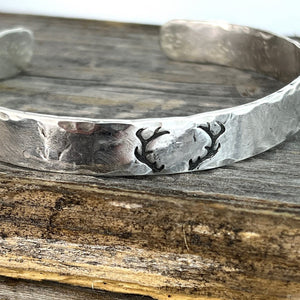 Sterling Silver Deer Antler Cuff Bracelet - Garden’s Gate Jewelry