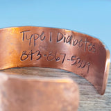 Wide Bronze Medic Alert Cuff - Garden’s Gate Jewelry