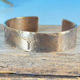 Wide Bronze Medic Alert Cuff - Garden’s Gate Jewelry